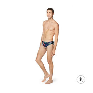 Speedo Performance Men's Floral Swim Brief - Navy & Multicolor - size 34, NWT! 💙